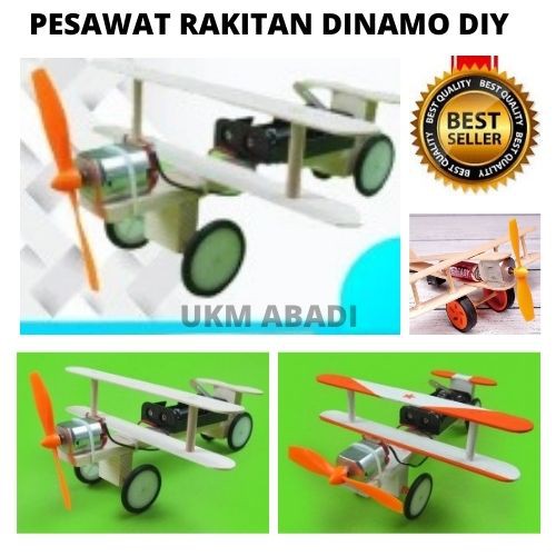 Mainan Pesawat Rakitan Mesin Dinamo Elektronik DIY 111124