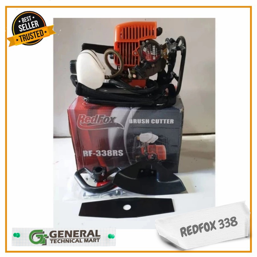 REDFOX 338 Recoil Brush Cutter Mesin Potong Rumput Gendong Bensin