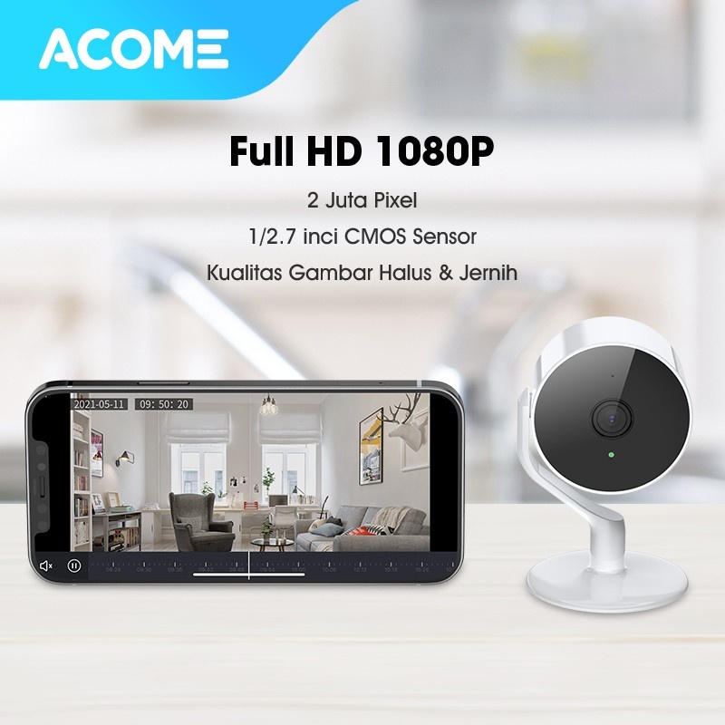 CAMERA CCTV ACOME IOT APC05 1080P INDOOR AUDIO SUARA 2 ARAH TWO WAY TALK VIEW HP