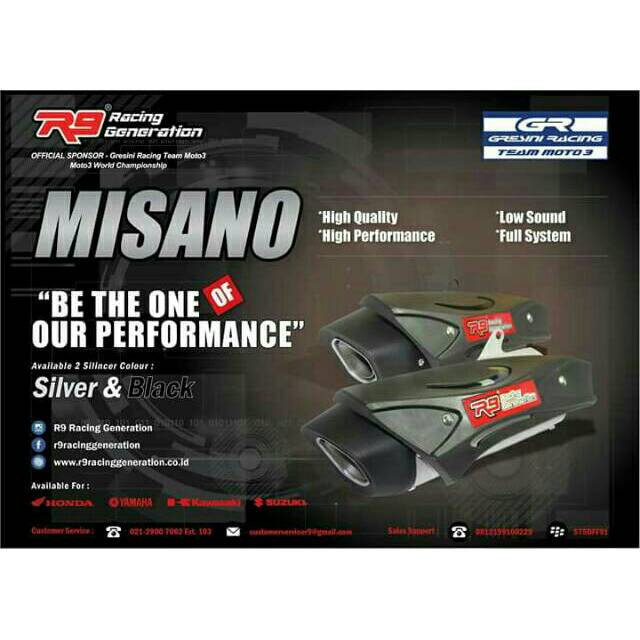 KNALPOT R9 MISANO ALL MATIC /semua matic honda dan YAMAHA