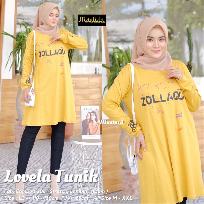 BAJU ATASAN WANITA TUNIC~LOVELA TUNIK~TUNIK BAHAN KATUN~KATUN COMBED