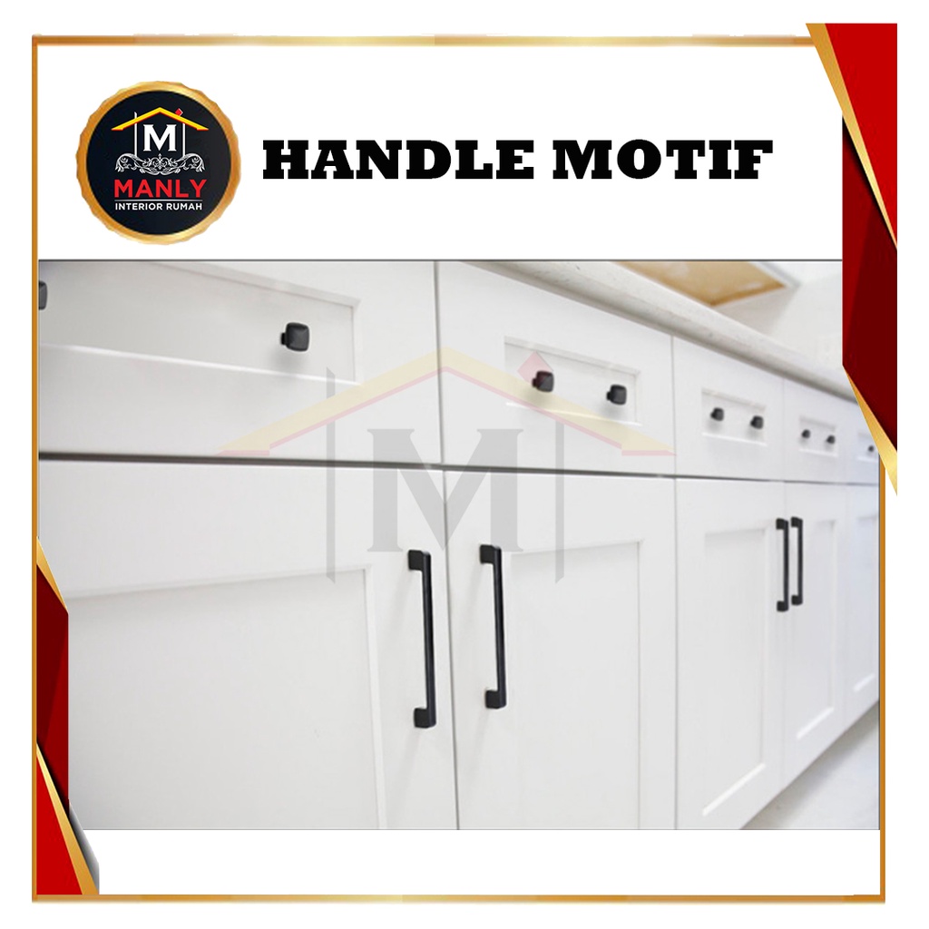 Handle Handel BLACK Tarikan Laci Hitam Minimalis Modern Bulat Gagang Pintu Lemari Nakas