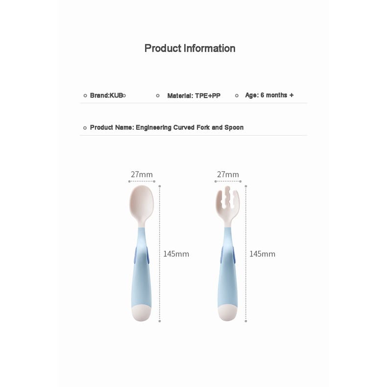 Kub Baby BLW Learning Spoon Fork - Sendok Dan Garpu Anak