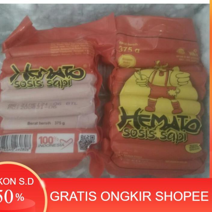

(kode-1272) Sosis Sapi 15 pcs 375gr Hemato ..