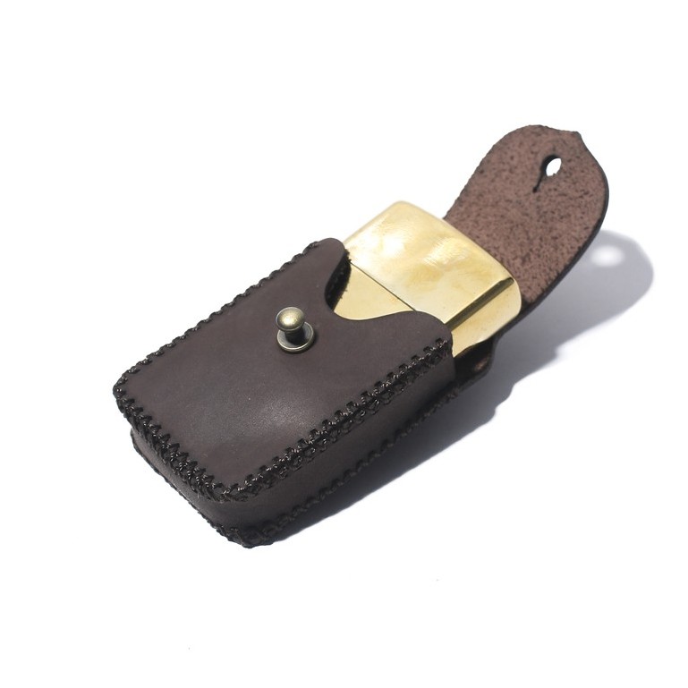 Dompet Sarung Zippo Bahan Kulit Asli Cover Zippo