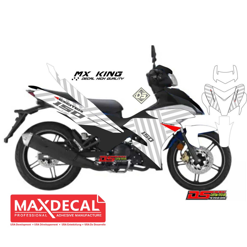 Decal Stiker Jupiter MX King Abu Abu Putih