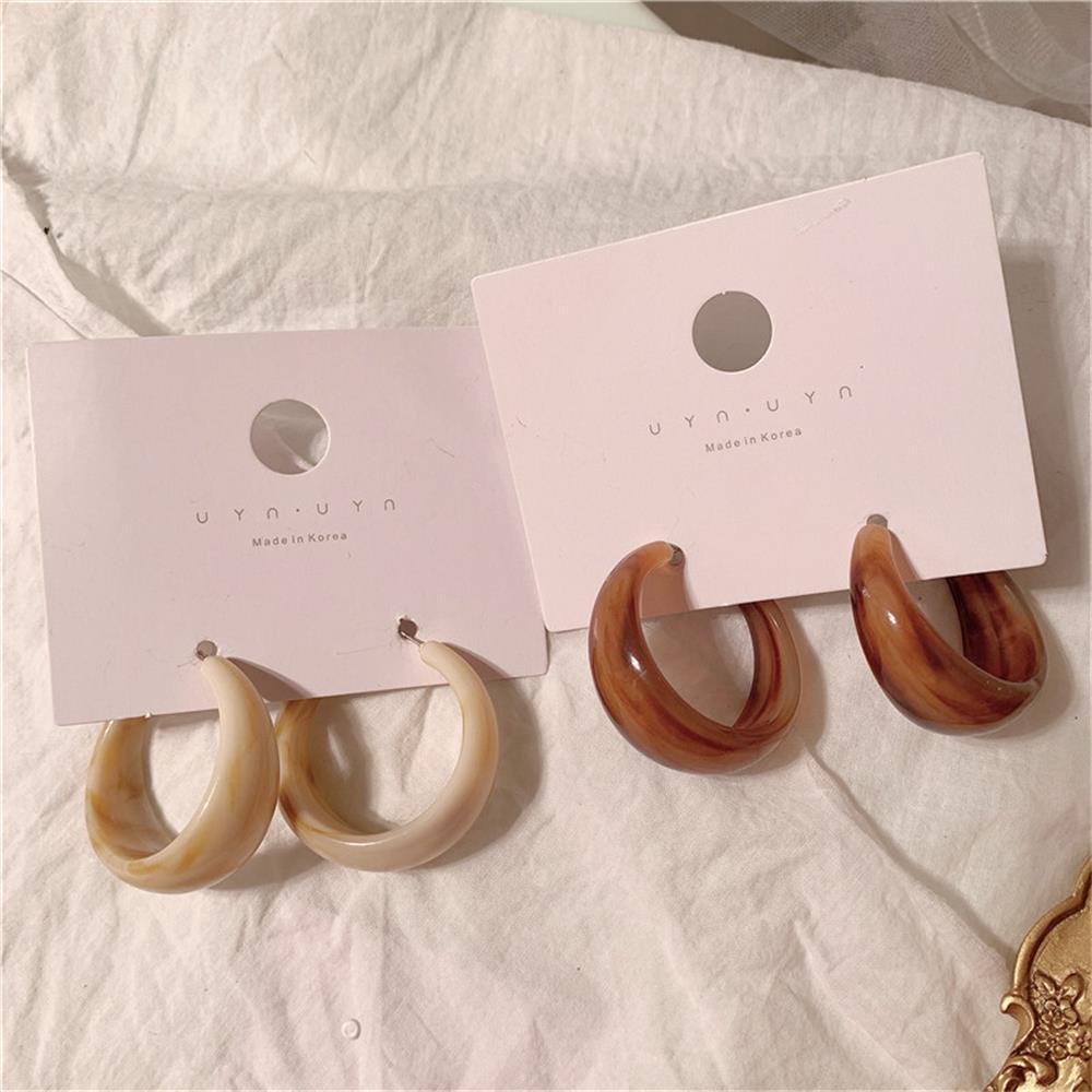 Solighter Acrylic Colorful Earrings Statement Party Hoop Menjuntai Anting Asam Asetat