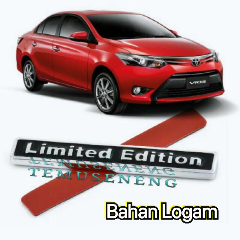 Emblem Limited Edition 3D Crom Bahan Logam Car Logo Tulisan Tempel Keren Eksterior Doubletape Variasi Aksesoris Universal Warna Silver Hitam