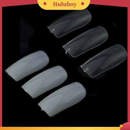 Huluboy Huluboy♡ 500 Pcs Kuku Palsu Bahan Akrilik Gaya Perancis Untuk Nail Art