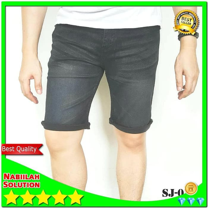 Celanajeans Slim Fit Pria Ripped R Boss Original Celana Sobek Soft Jeans S SQ545 Celana Pendek Pria