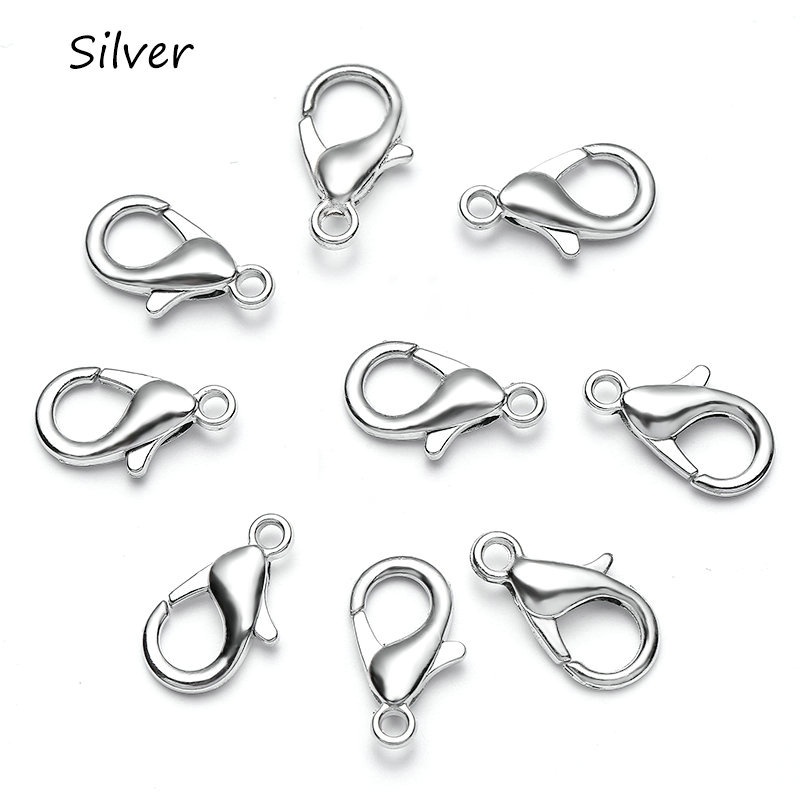 50pcs/lot Alloy Lobster Clasp Hooks Temuan Perhiasan Untuk Membuat Perhiasan Kalung Gelang Rantai DIY Perlengkapan Aksesoris 9warna