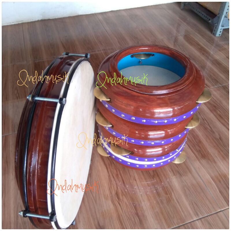 1set hadroh banjari  1 pcs bass 4 pcs gejring hadroh isi 9 alat plus tas hadroh