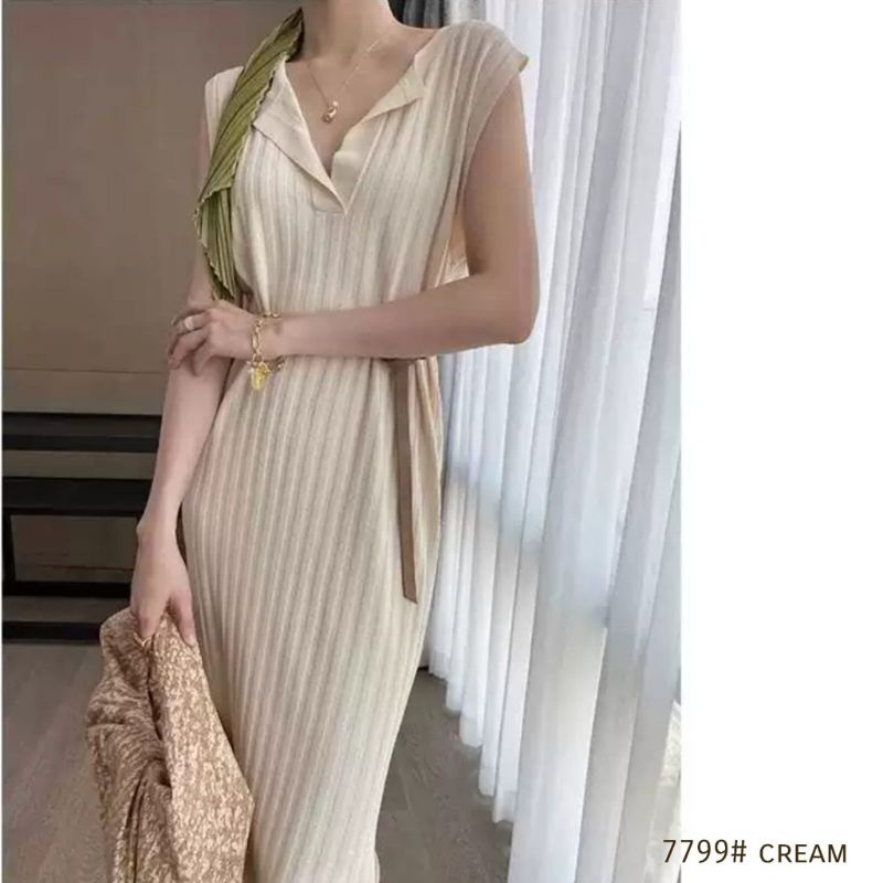 MDLV 7799 HERMOSA KNIT DRESS KOREA RAJUT LONG DRESS RAJUT PREMIUM DRESS SLIDE SAMPING FASHION IMPORT