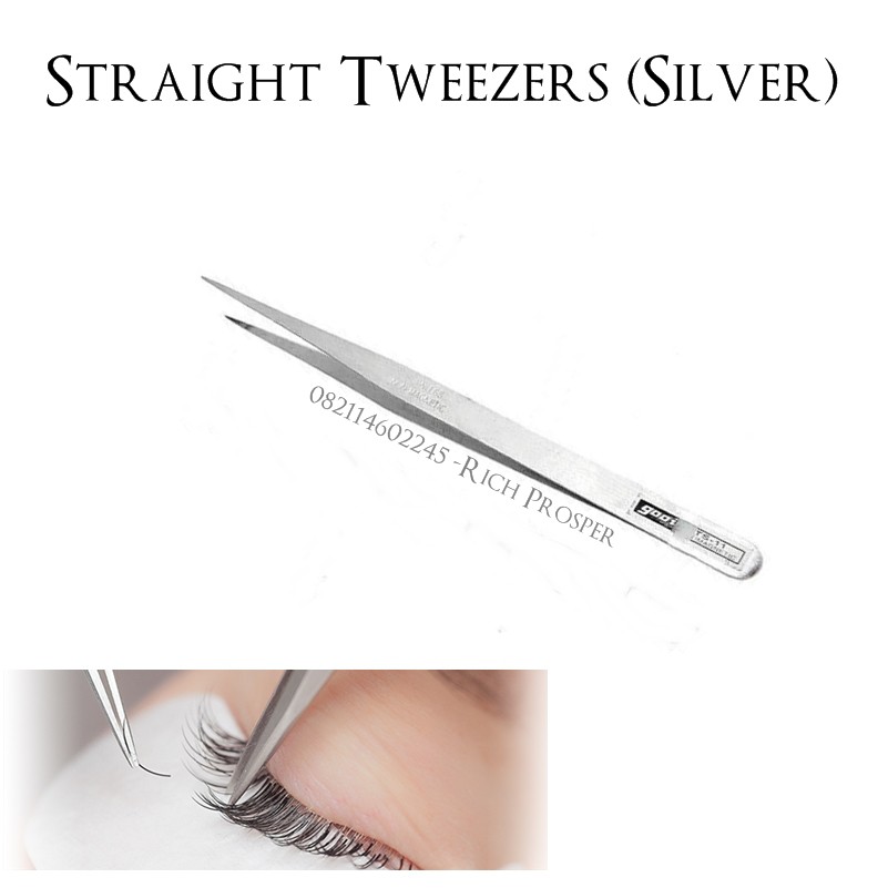 Steel Straight Tweezers (Silver)