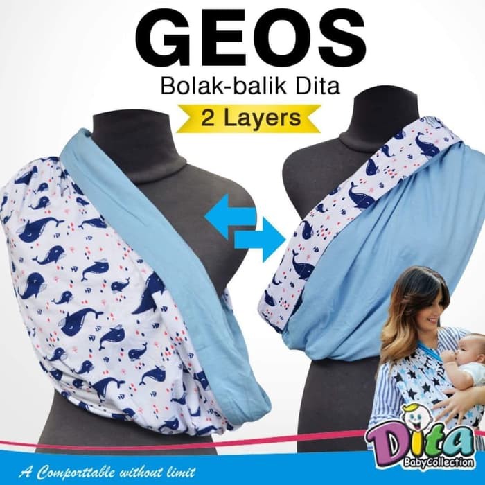 Gendongan dita2 layer/ gendongan kaos/ geos/ gendongan bayi