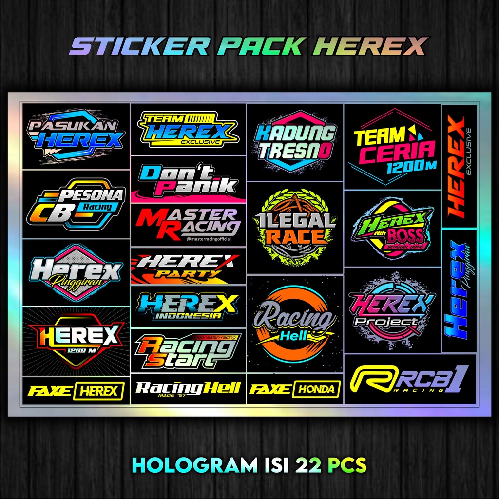 Sticker Pack Racing Sticker HEREX Stiker Motor