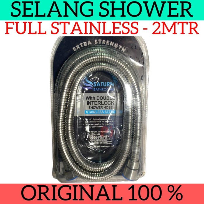 SUPERSAFE Selang Shower Bahan Stainless Panjang 2 Meter Bisa Air Panas