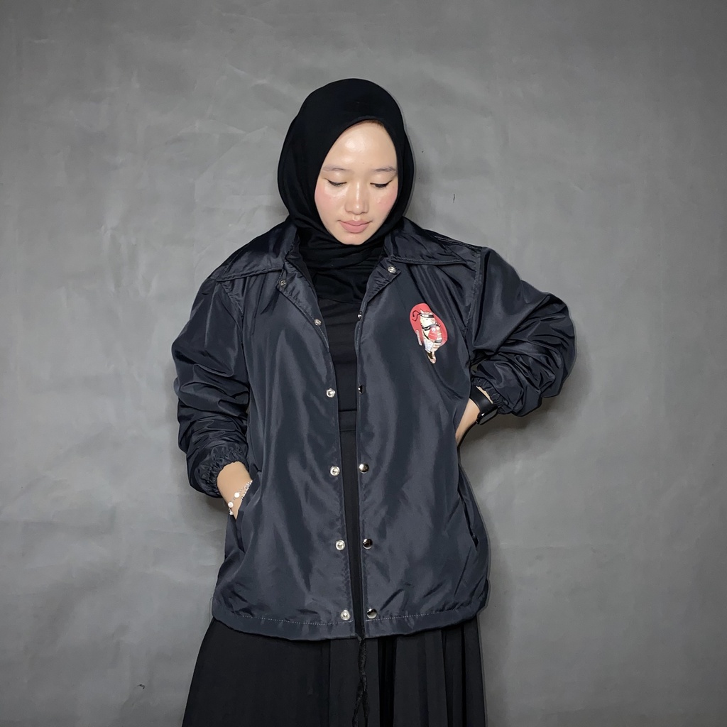 Coach Jacket Cat Warior holyrider HITAM II Jaket Coach model winbacker