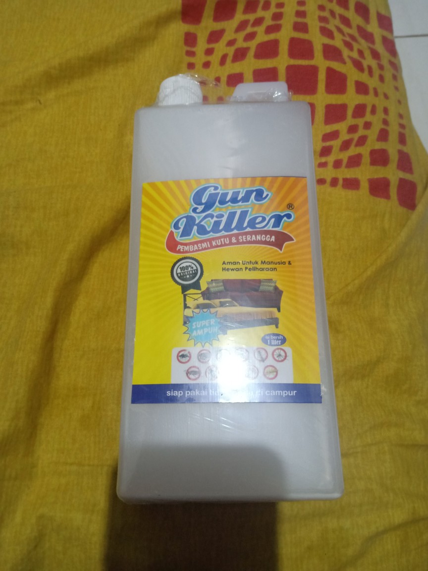 Pembasmi Kutu Kasur Tungau Anti Kutu Busuk Obat Kutu Gun Killer 1 Liter Free Botol 100ml
