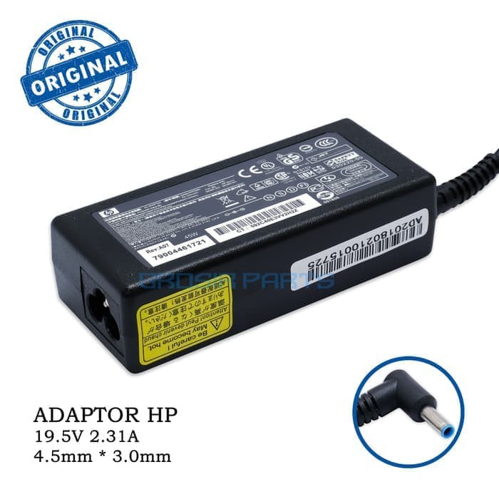 ORI Adaptor Charger Laptop HP Pavilion X360 19.5V 2.31A BIRU Original