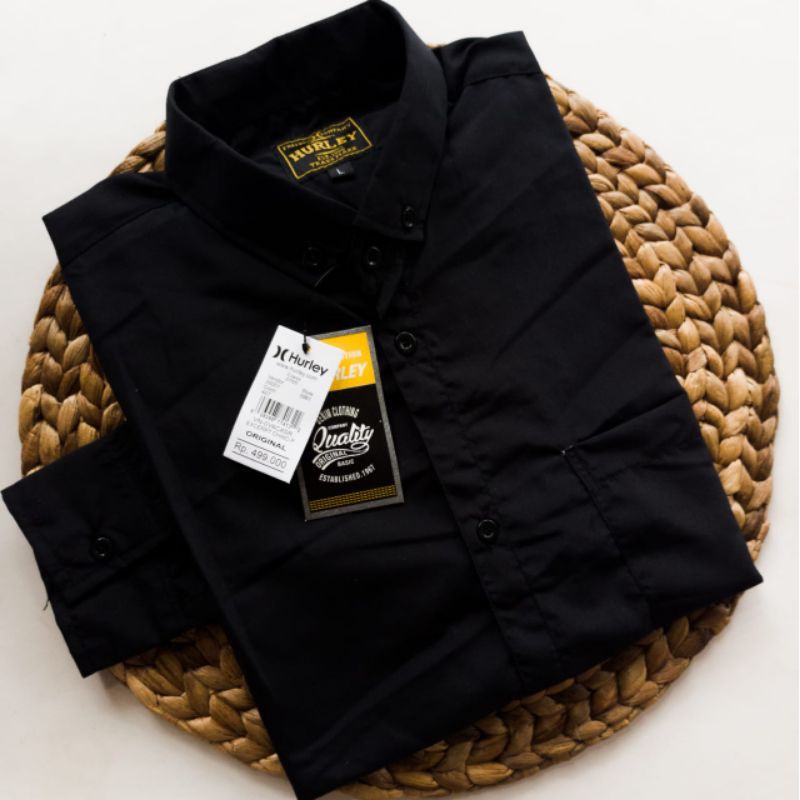 Kemeja Pria Polos Panjang Warna Hitam size Jumbo Kemeja Casual Kemeja Formal Kemeja Kerja Best Quality