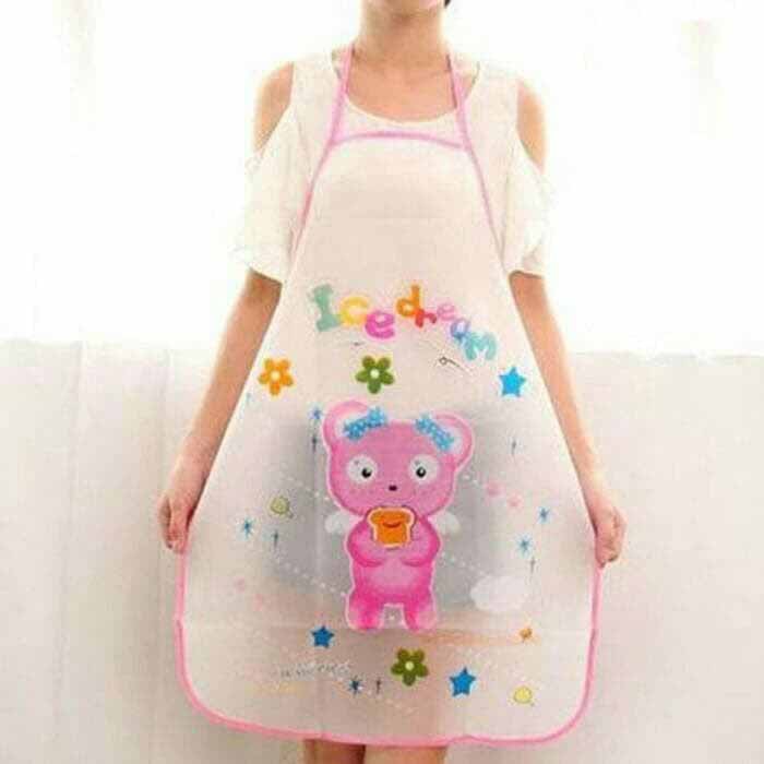 LS 035 - Celemek Masak Anti Air Apron Waterproof Celemek Karakter