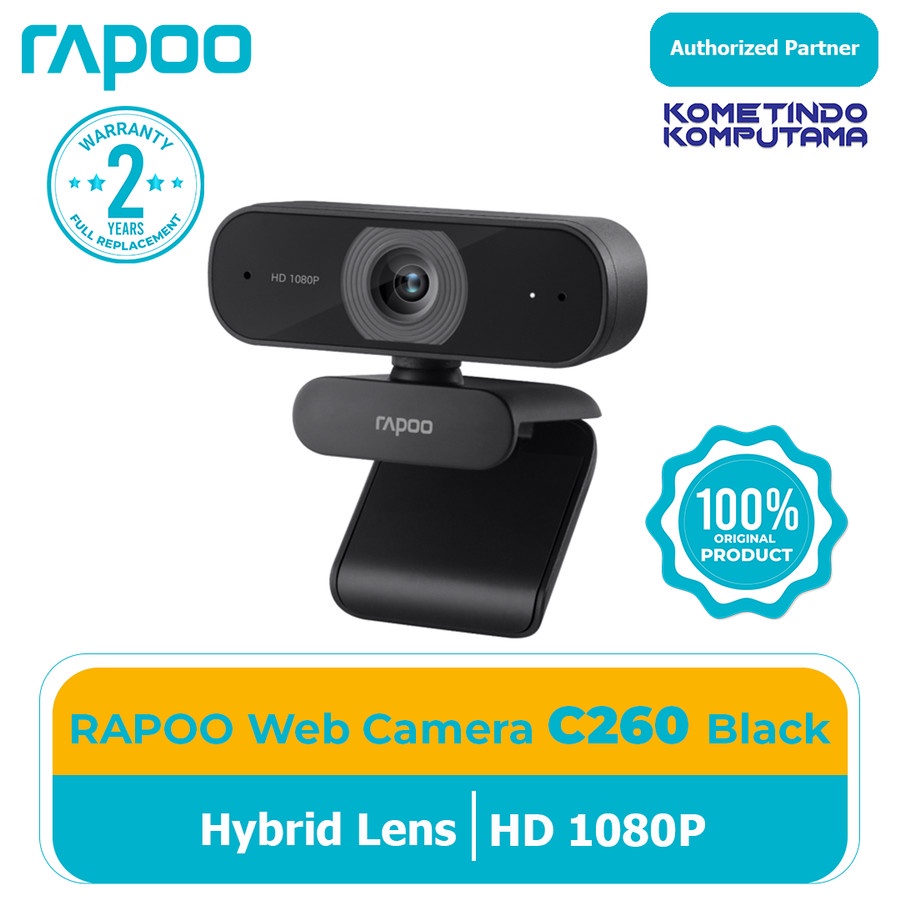 RAPOO Webcam 1080P C260 Black Color Web Camera