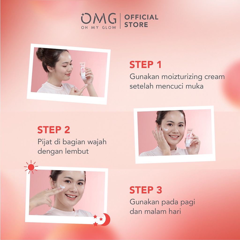 OMG OH MY GLOW SKINCARE glowing paket skincare Face Wash Cream Toner 3 item