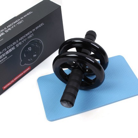 AB WHEEL/AB ROLLER/DOUBLE WHEEL/ALAT SIT UP/ALAT GYM 1601 BONUS MATRAS ALAT PEMBAKAR LEMAK-4