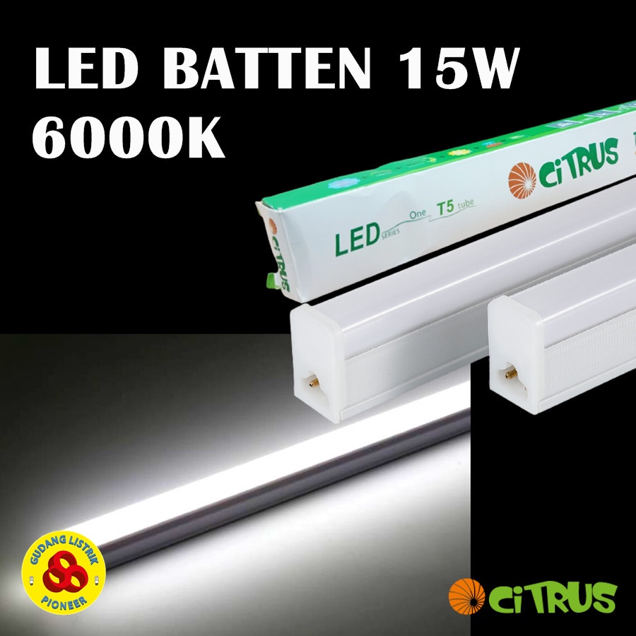 Citrus Lampu LED T5 Batten 15W 900mm Putih LED Tube 15 Watt 6000K