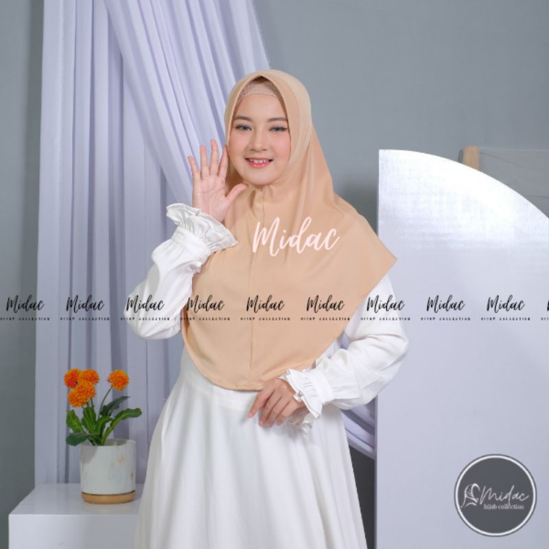 Bergo Sport Menutup Dada size L - (BERGO HAMIDAH M) Hijab Instan Simple Ped - Daily Hijab Jersey