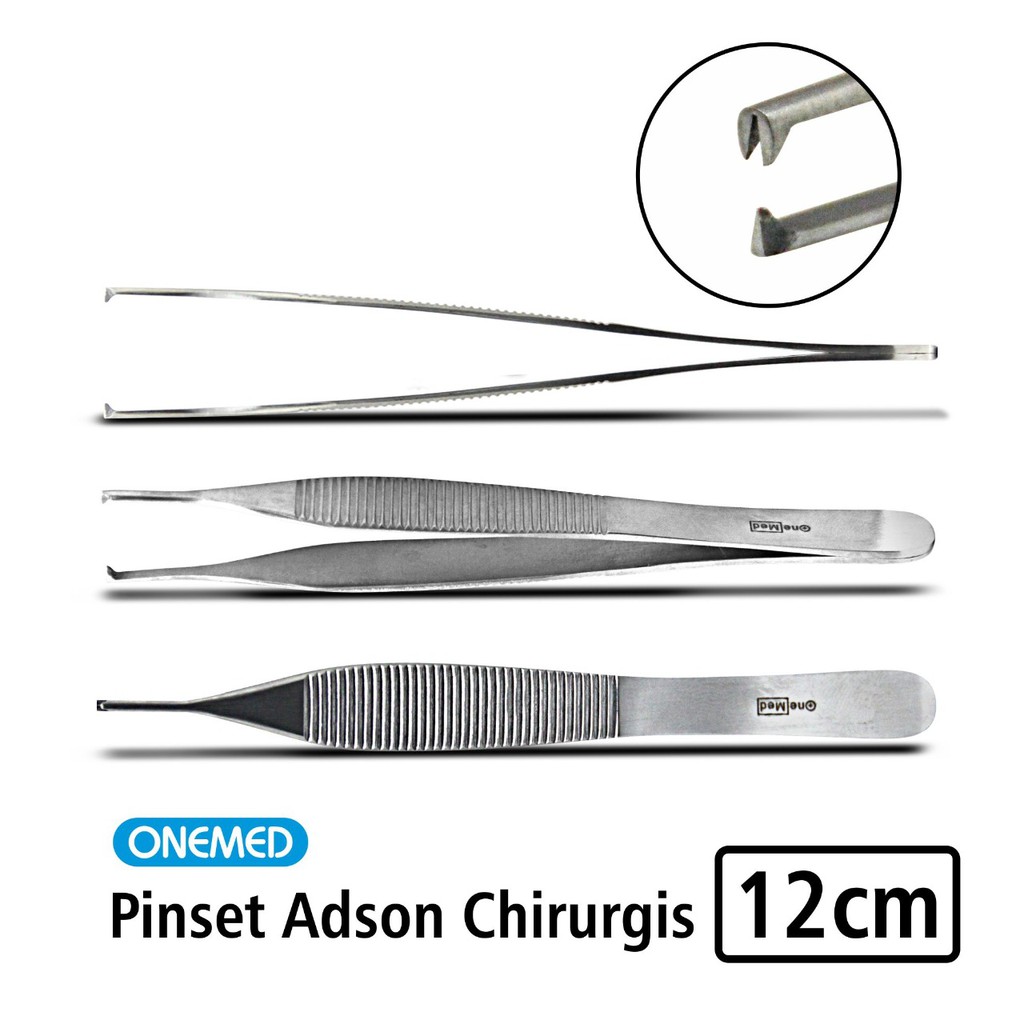 Onemed Pinset Adson Chirurgis 12 Cm Stainless Steel