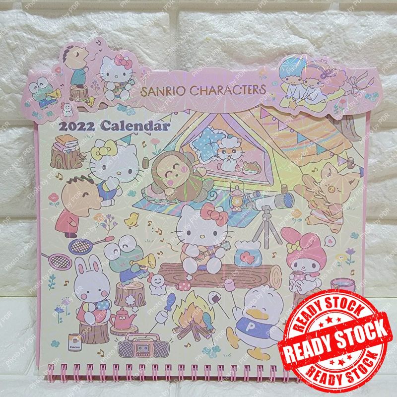 Kalender Dinding Gantung 2022 + Sticker Sanrio Mix Karakter