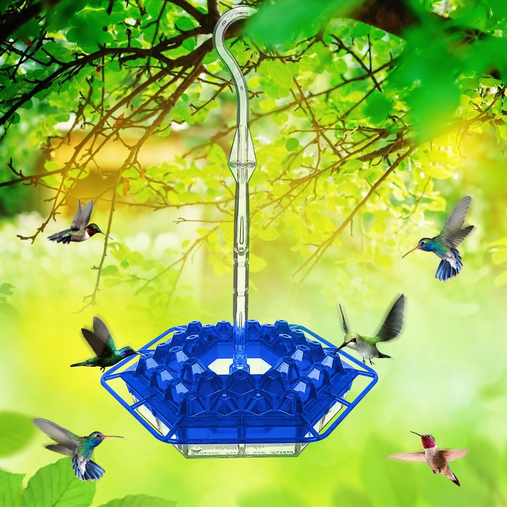 Nanas Hummingbird Feeder Outdoor Gantung Mudah Dibersihkan Perlengkapan Burung Berbentuk Hexagon