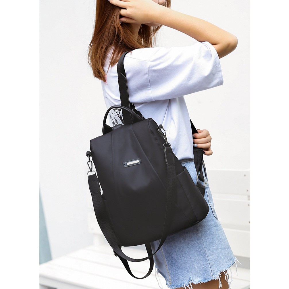 TAS RANSEL WANITA ANTI AIR BACKPACK KULIAH ATLAS HITAM TA253B5 PUNGGUNG SEKOLAH IMPORT FASHION KOREA