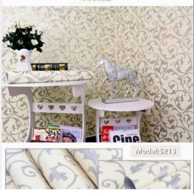 WALLPAPER STIKER DINDING.MOTIF BATIK UKIR