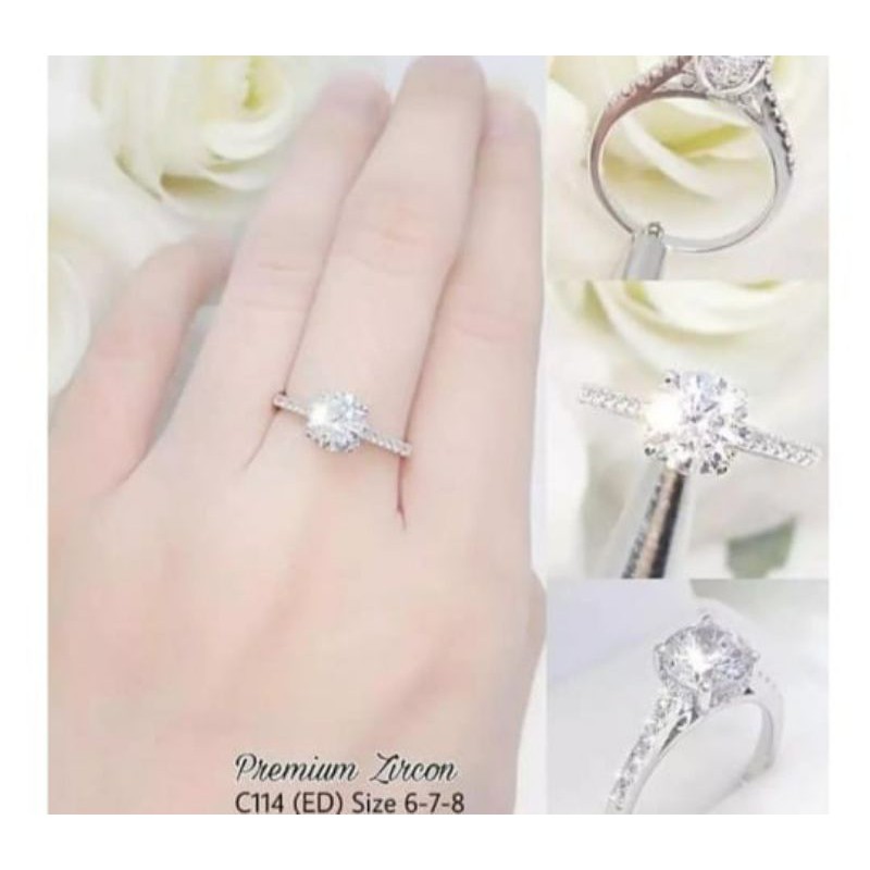 CINCIN MATA SATU SILVER BERLIAN FASHION WANITA