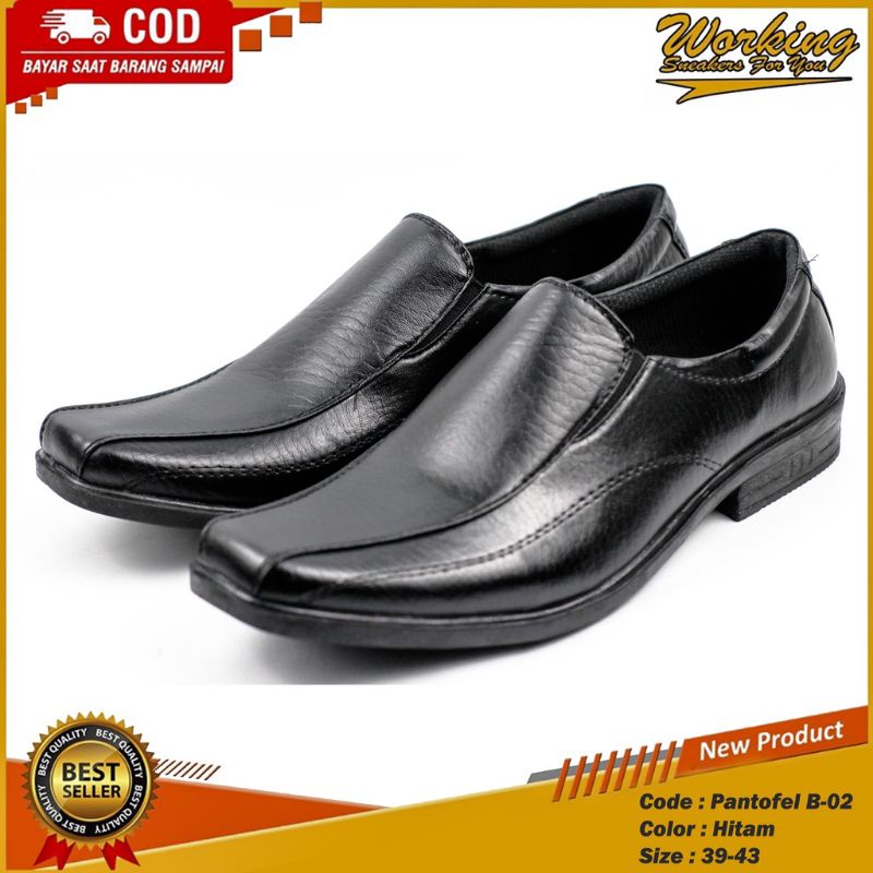 Sepatu pantofel pria pantopel formal pria dewasa tanpa tali sepatu pantovel slip on pria