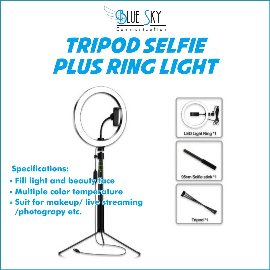 TRIPOD SELFIE RING FILL LIGHT WITH REMOTE SHUTTER