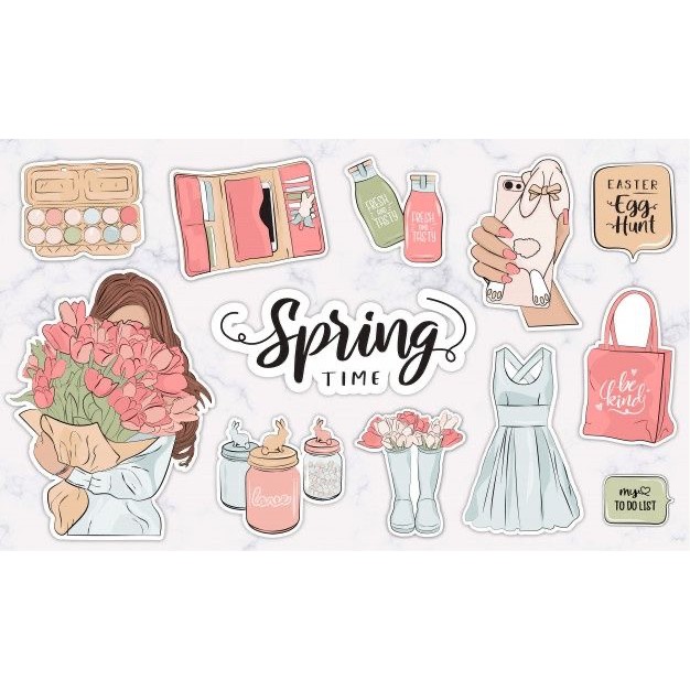STIKER TUMBLR AESTHETIC SET / Stiker Pack Aesthetic /Stiker Hp Laptop/ Sticker Tumblr-Spring