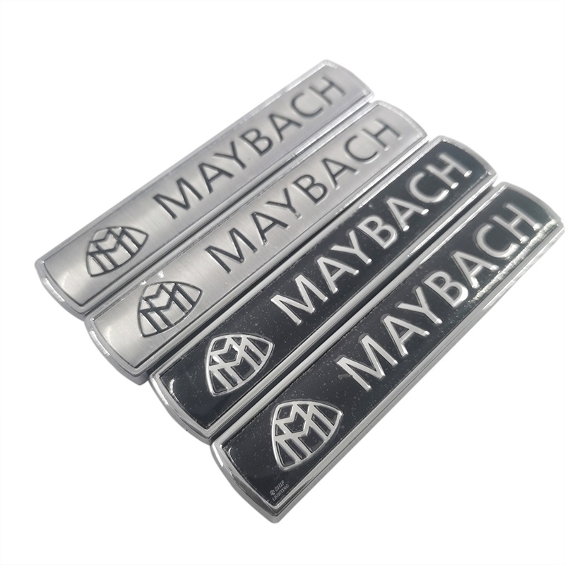 2pcs Stiker Emblem Logo Maybach Bahan Metal Untuk Bagasi Belakang Mobil