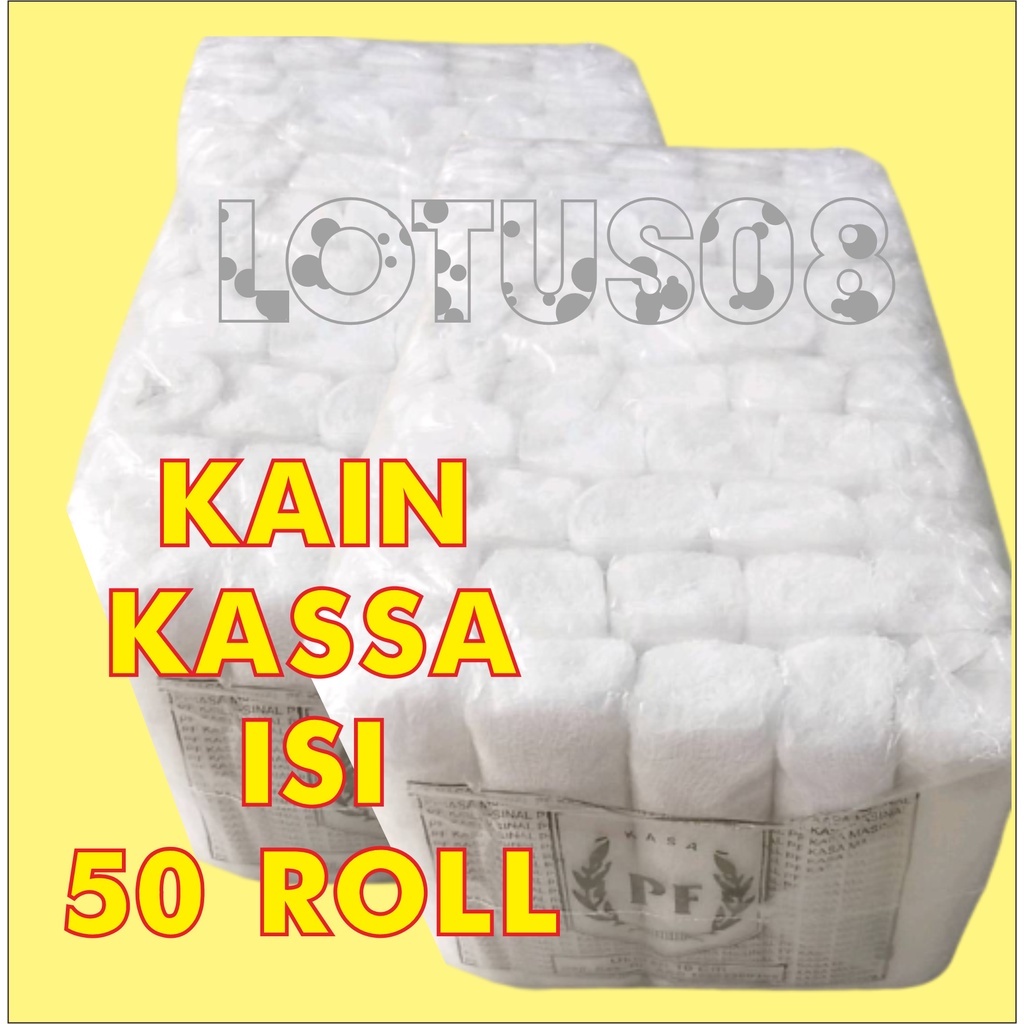 KAIN KASSA PEMBALUT+_10CM 1 BAL(50 ROLL) l KAIN KASSA l KASSA GULUNG +_10CM ISI 1 BALL (ISI 50 PCS) 
