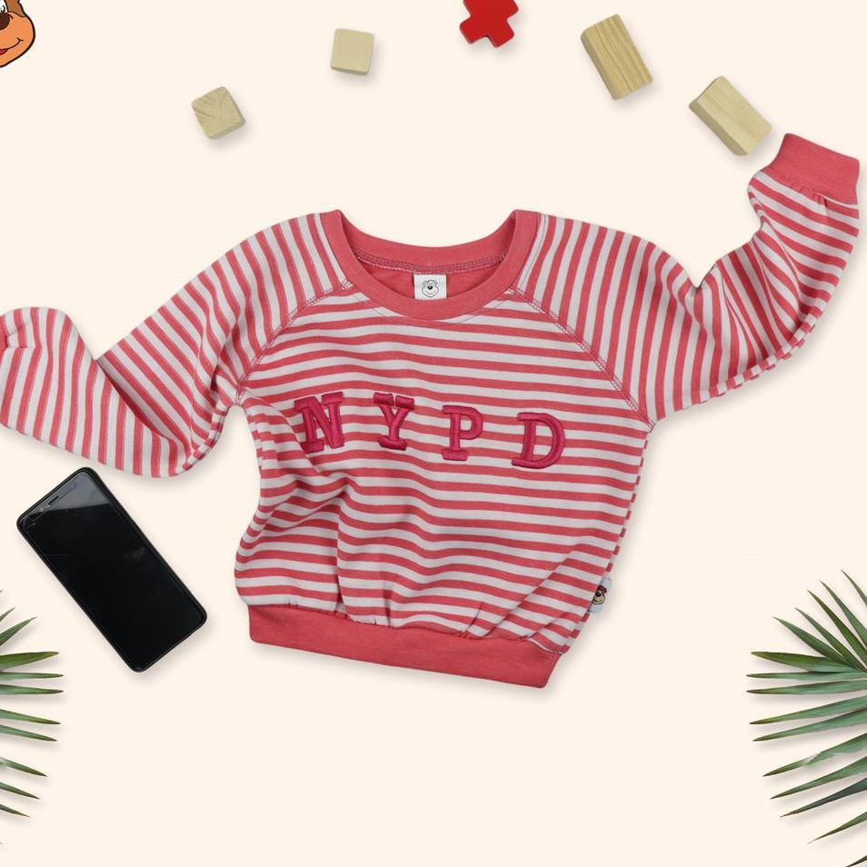 Baju Anak Laki-laki Sweater Anak Winter Collection NYPD Stripe 6 bulan - 12 tahun –SKS.17Ma22ᴰ