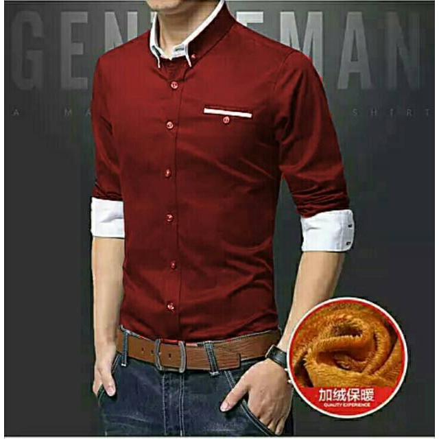 Kemeja Pria KARSSON / Bahan Katun / Lengan Panjang / Kemeja Polos [ Size M L XL ]