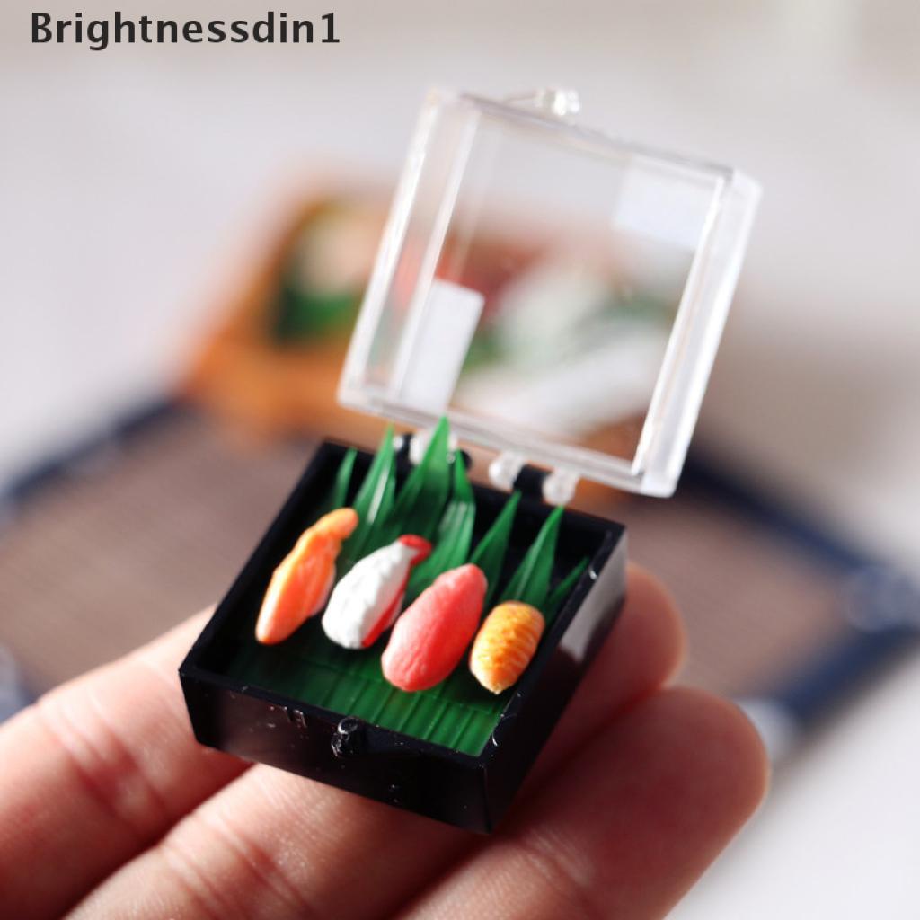 (Brightnessdin1) Miniatur Sushi Jepang Skala 1: 6 Untuk Rumah Boneka