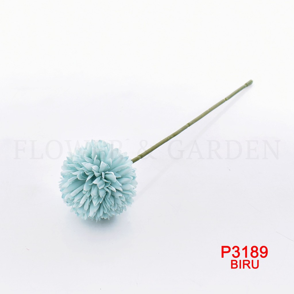 HMPU P3189 Bunga Palsu Plastik Dandelion Bola Bunga Tunggal Bunga Buatan Krisan Bunga Hias-5