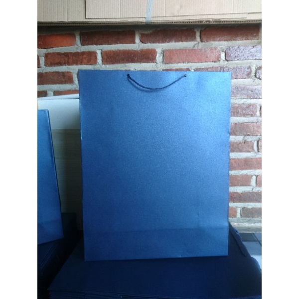 

paperbag custom biru navy size 30 X 14 X 30