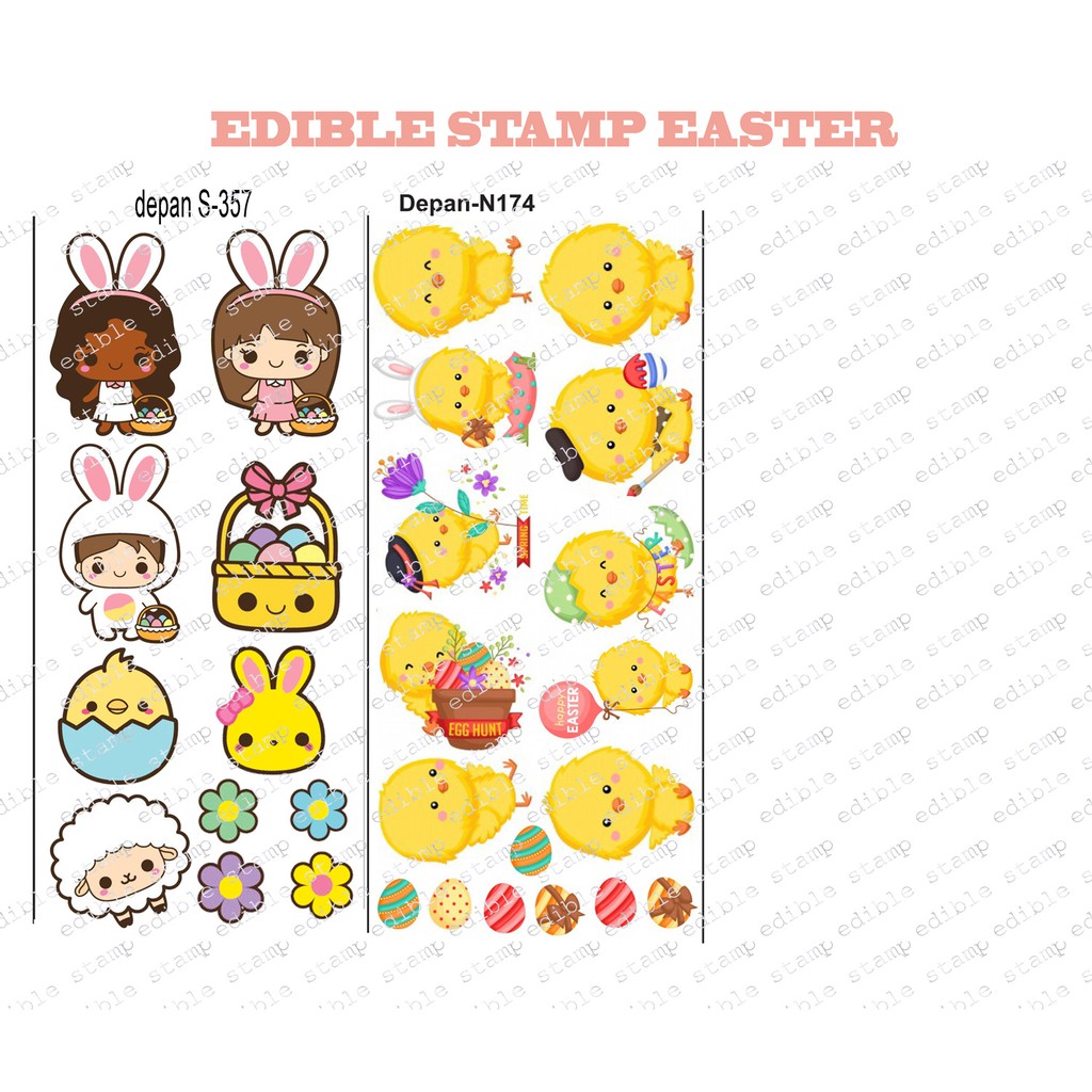 

Edible Stamp Stiker Makanan Edible Stiker Edible Image Edible Print Sticker Makanan EASTER