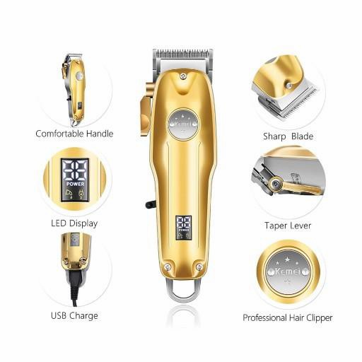 Mesin Alat Cukur Rambut Kemei KM 1986 GoldProfesional Hair Clipper cukuran cas-GOLD