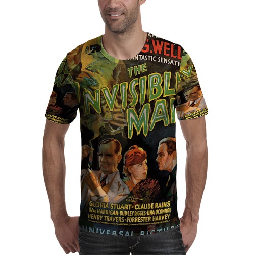 Kaos The Invisible Man Vintage Tshirt Unisex Bahan Polyester Jersey T-SHIRT Fullprint Tees Casual Fa